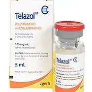 Telazol (50 mg tiletamine and 50 mg zolazepam per ml) Injection