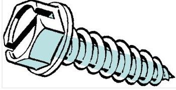ZINC SLOTTED HEX WASHER SHEET METAL SCREW PK