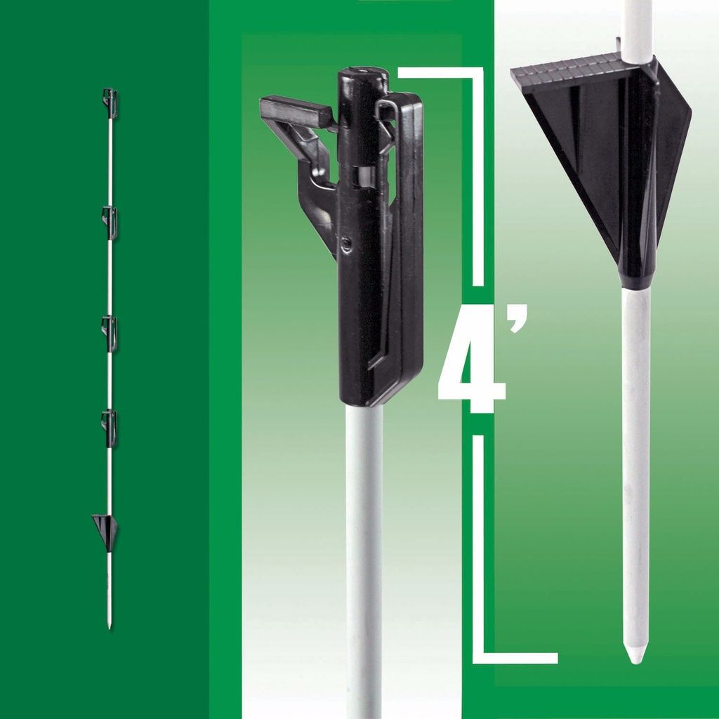 STEP-IN FIBERGLASS POST WITH CLIPS