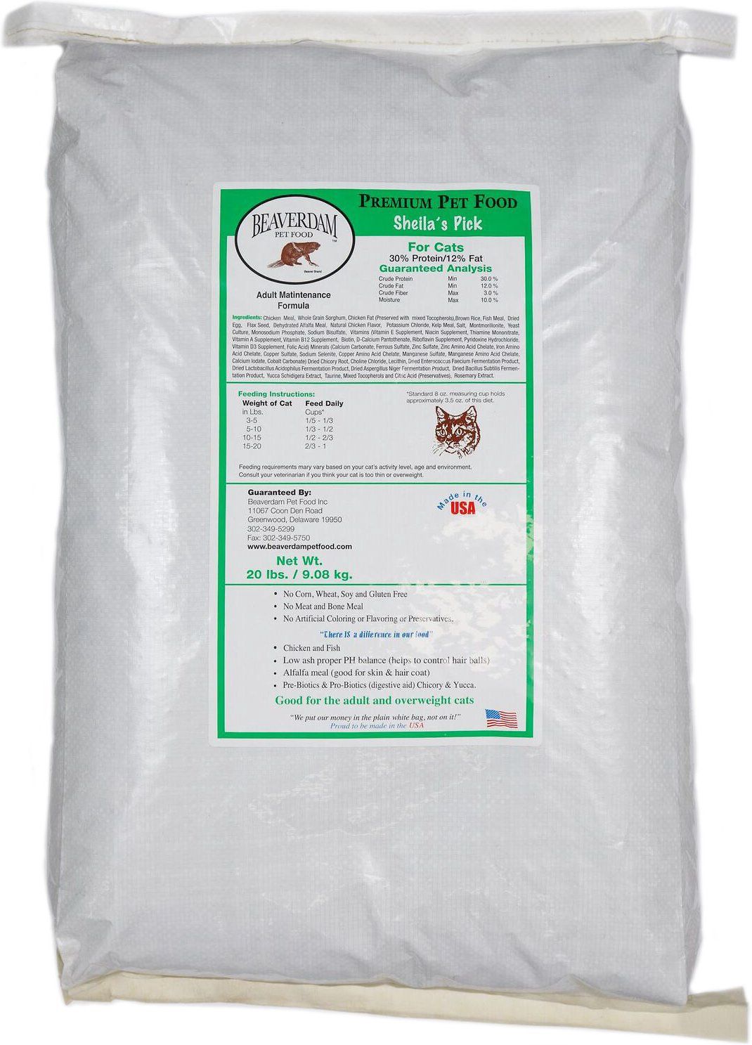 BEAVERDAM SHEILA'S PICK  CAT FOOD 30/12