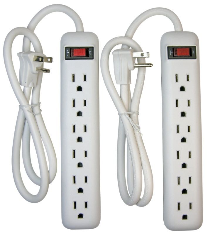 18" 6 STRIP OUTLET CORD 2PK