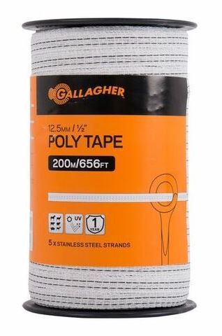 0.5" POLY TAPE WHITE