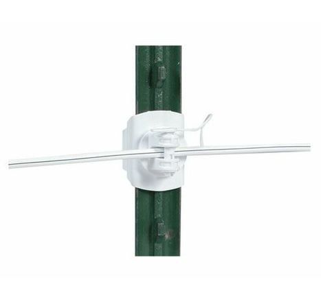HD T-POST WIDE JAW PINLOCK INSULATOR (WHITE)