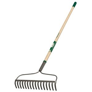 16" STEEL TINE HEAD 54" WOOD HANDLE BOW RAKE