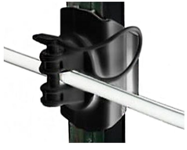HD T-POST WIDE JAW PINLOCK INSULATOR (BLACK)