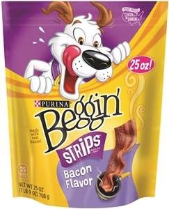 BEGGIN BACON DOG TREATS 25 OZ