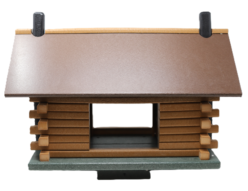 AW- POLY LOG CABIN BIRD FEEDER