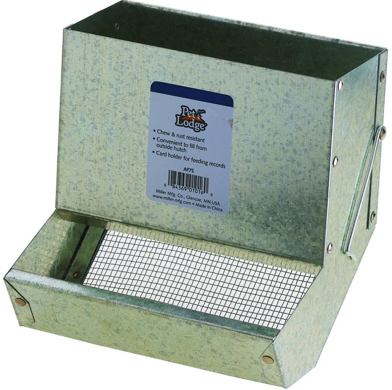GALVANIZED SMALL ANIMAL FEEDER W/ SIFTER BOTTOM