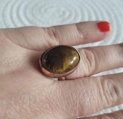 Bague ovale œil de tigre Bague ovale œil de tigre