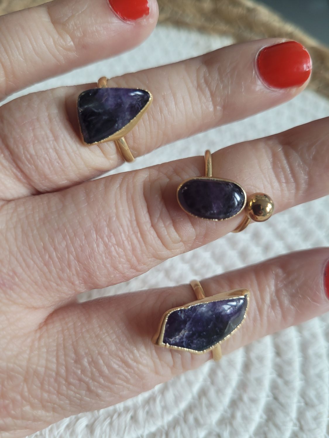 Bague fine améthyste