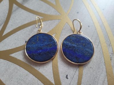 Boucles d'oreilles rondes lapis-lazuli Boucles d'oreilles rondes lapis-lazuli