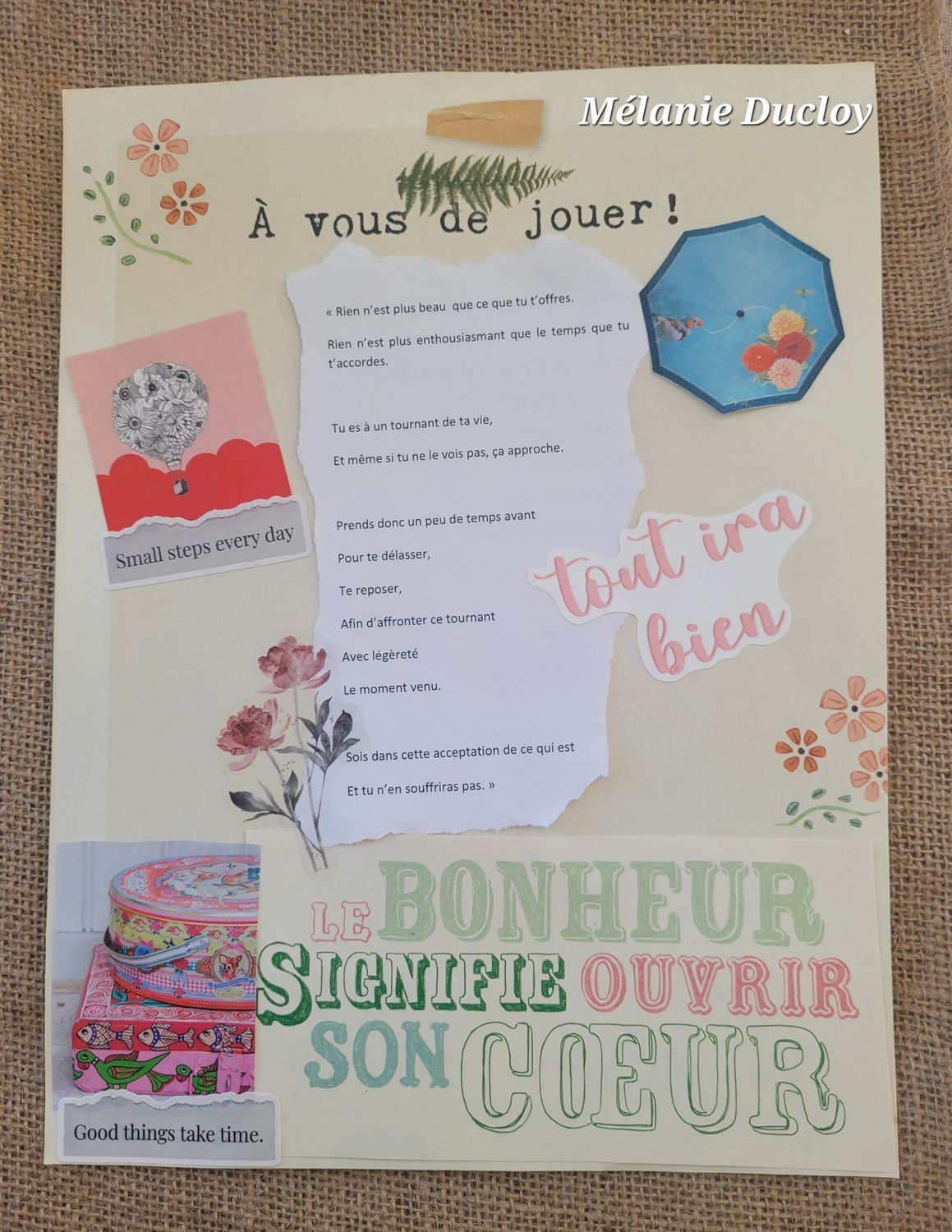 Message des guides créatif