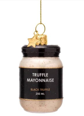 Ornament glass truffle mayonaise H7cm