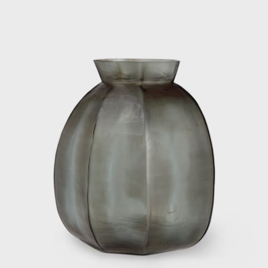 Guaxs Vase Karakol Round | Indigo / Smoke grey