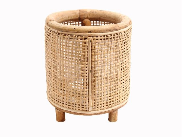Windlicht Webbing Rotan Blond d14h16cm