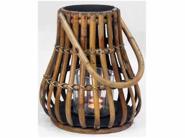 Windlicht Rotan Bruin D28 H30 cm