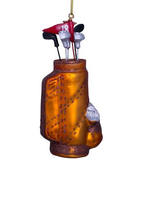 Ornament glass brown golf bag H15cm