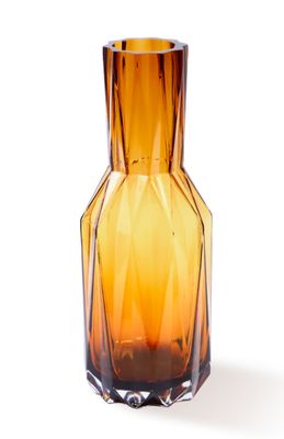 Vase folds glass ochre L