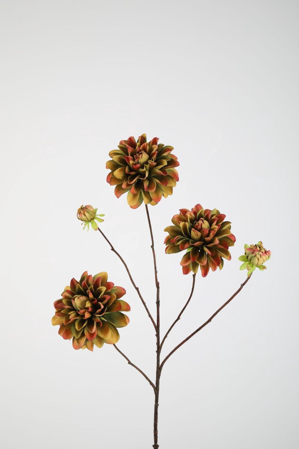 Dahlia Spray x5 90cm groen/rood