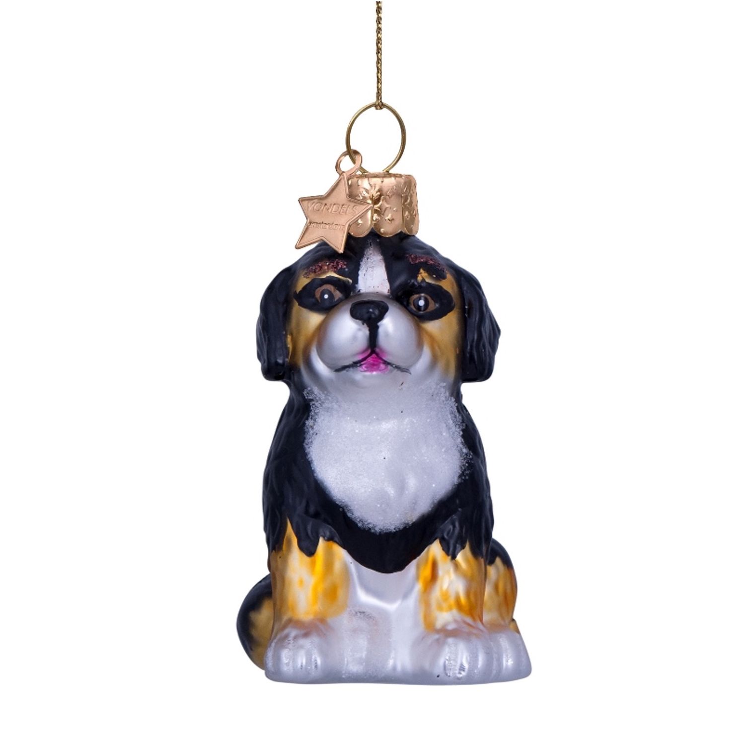 Ornament glass baby berner sennen dog H8cm