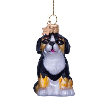Ornament glass baby berner sennen dog H8cm
