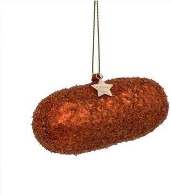 Ornament glass Dutch kroket H10cm w/box