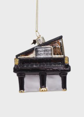 Ornament glass black grand piano H7cm