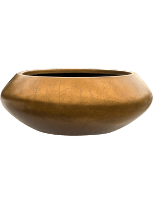 Metallic Silver leaf Bowl Ufo Matt Honey  40x15cm