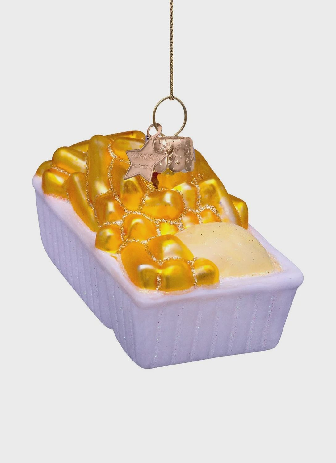 Ornament glass basket fries w/mayonnaise H4cm