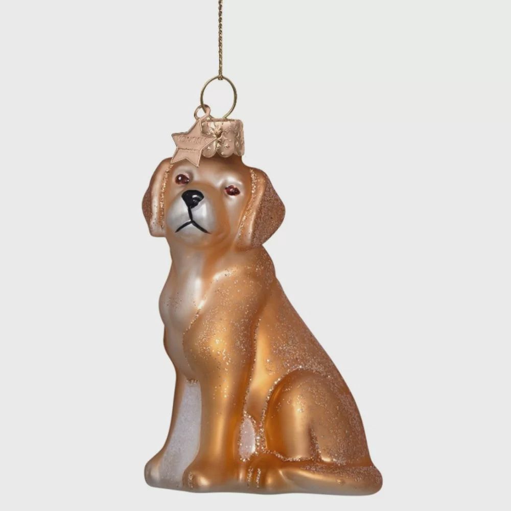 Ornament glass blond matt labrador H9cm