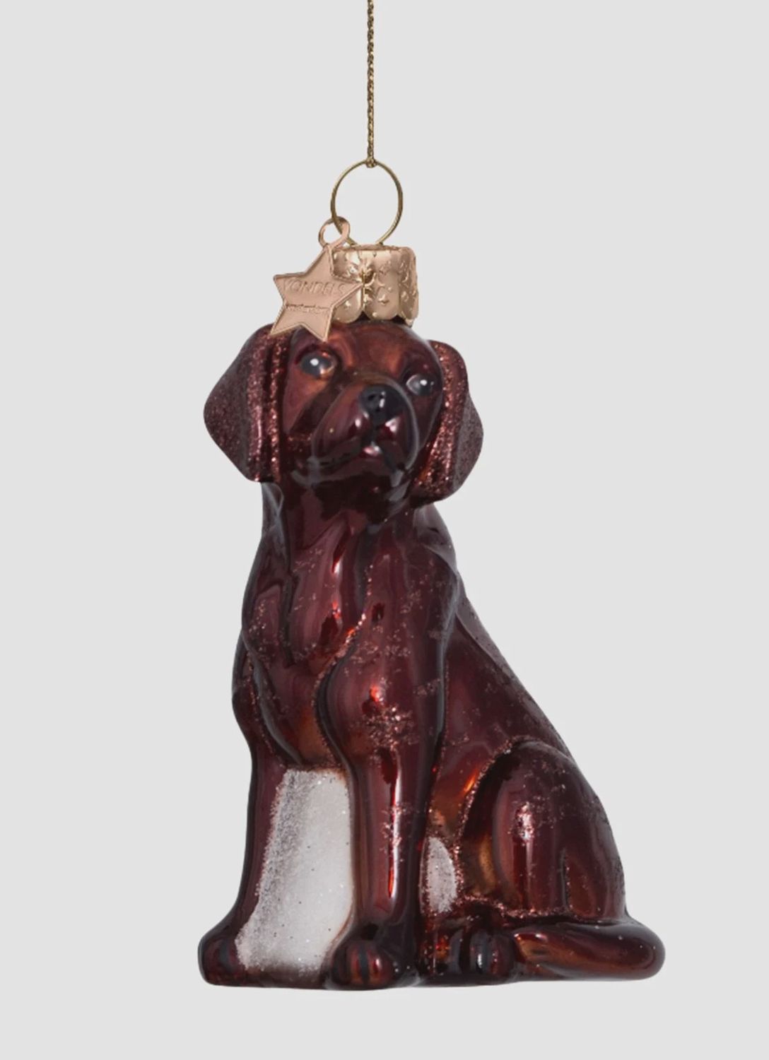 Ornament glass brown opal labrador H9cm