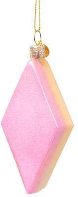 Ornament Glass Pink Yellow Spekje