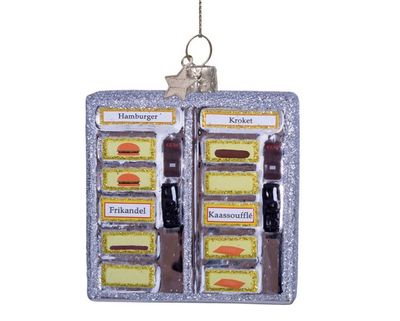 Ornament glass silver snack wall H7cm