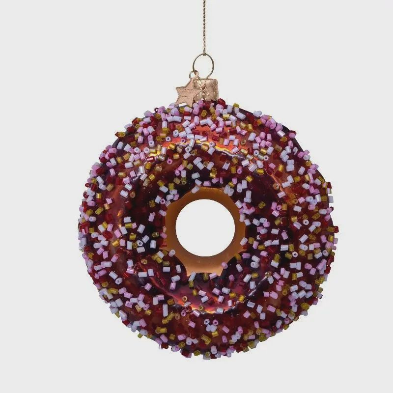 Ornament glass brown donut