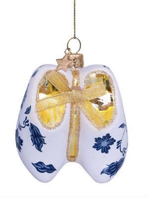 Ornament glass Delft blue Dutch clogs klompen