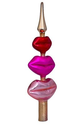 Ornament glass red opal lipstick H11cm