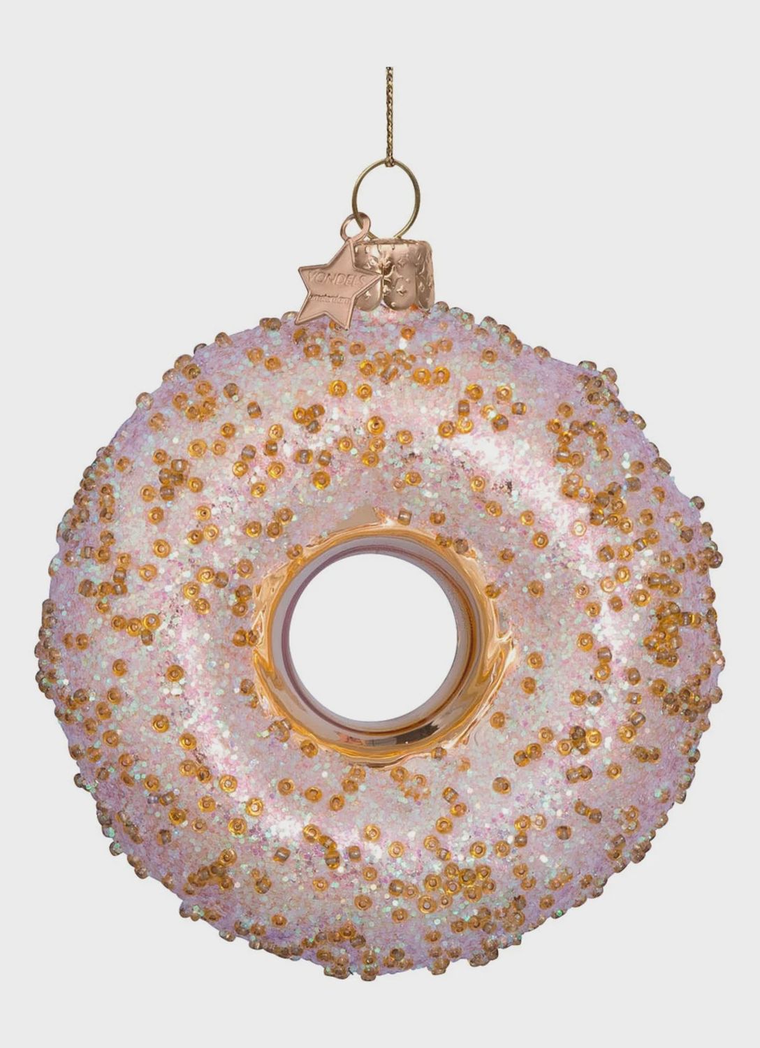 Ornament glass gold donut
