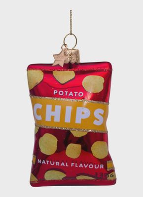 Ornament glass natural flavour chips H9cm