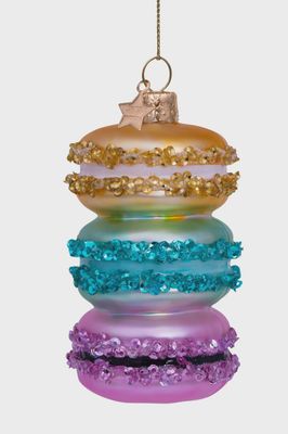 Ornament glass multicolor macaron tower H9.5cm