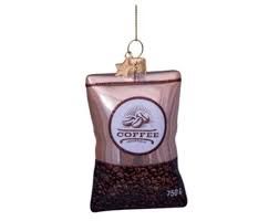 Ornament glass powder opal coffee beans H9.5cm