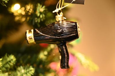 Ornament glass black matt hair dryer fohn H9cm