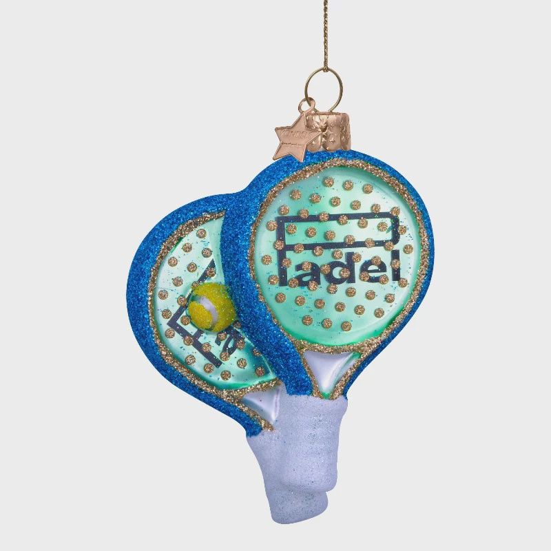 Ornament glass green padel racket H9.5cm