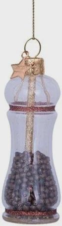 Ornament glass transparent brown pepper 9cm