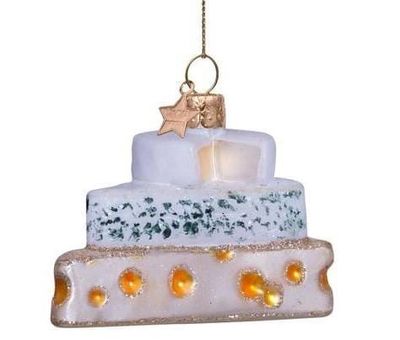 Ornament glass triple cheese H5.5cm