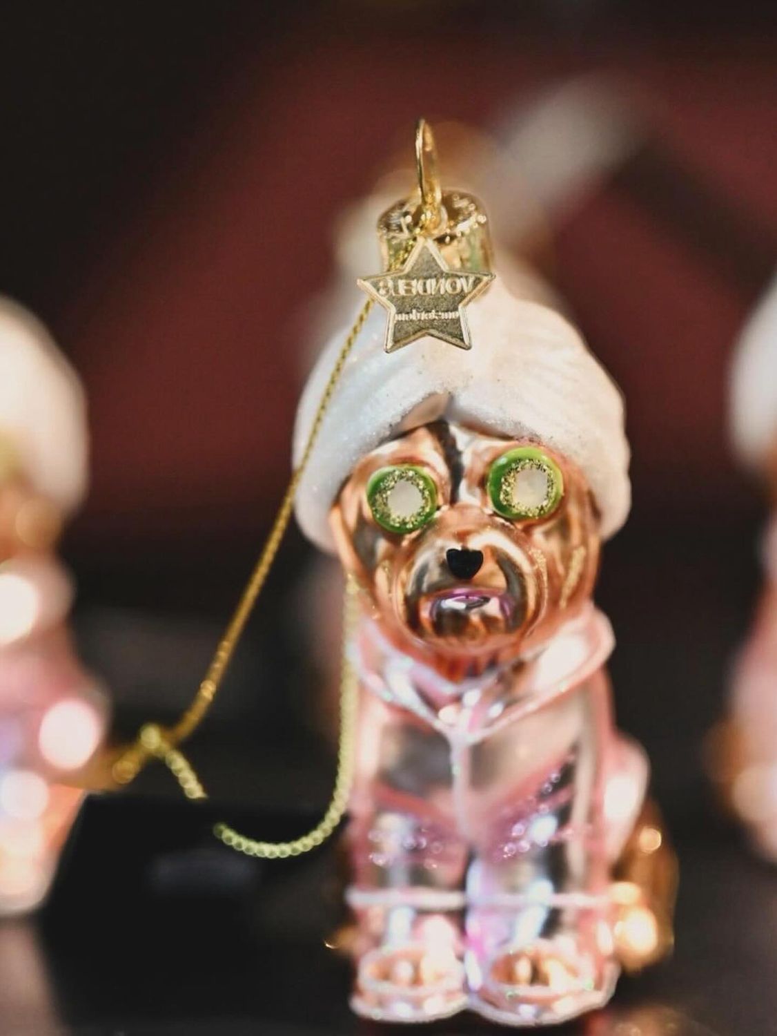 Ornament glass selfcare dog H9.5cm