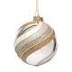 Bauble glass silver w/glitter swirl H9cm
