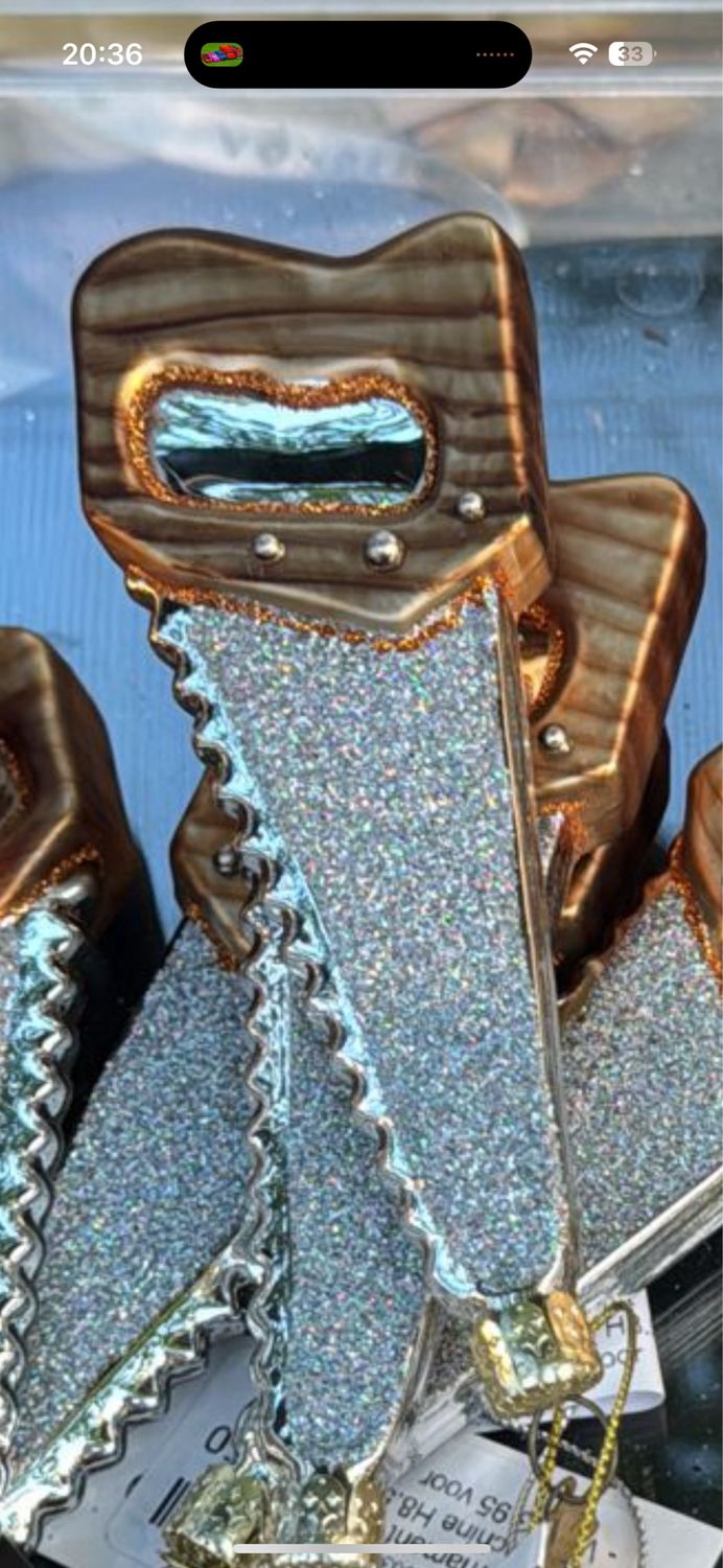 Ornament glass tool silver saw H13cm