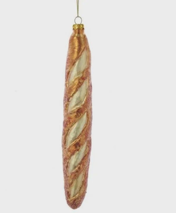 Ornament glass french baguette H15cm