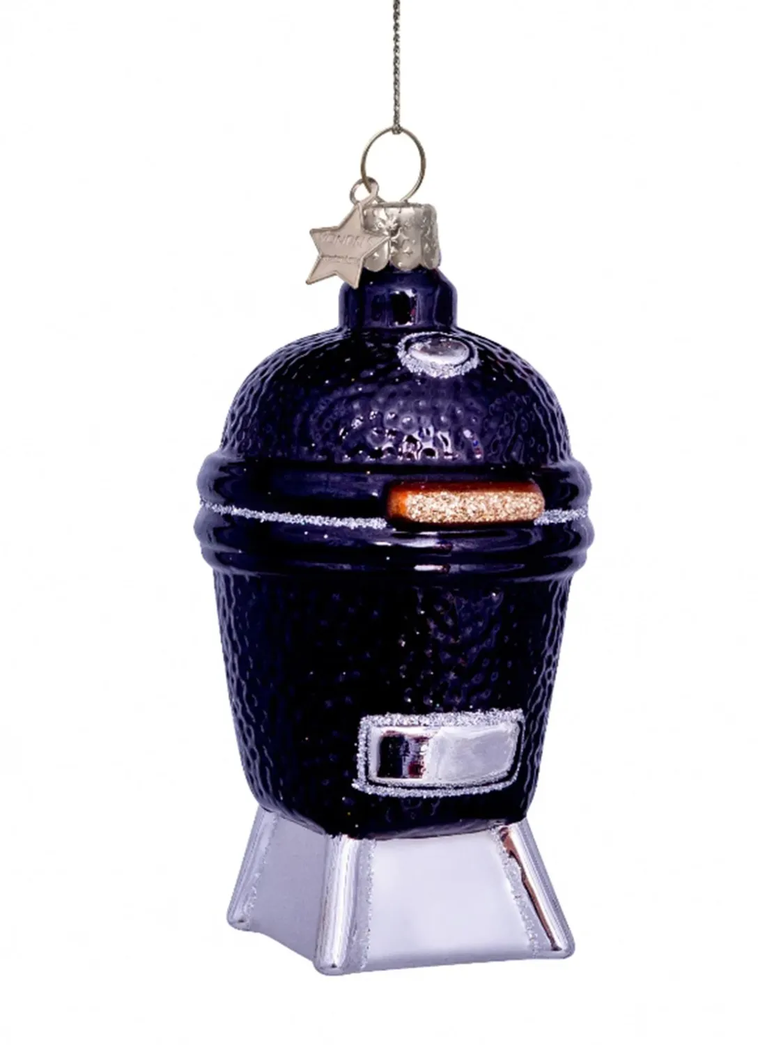 Vondels Kamado BBQ Kerstbal Zwart 11 cm