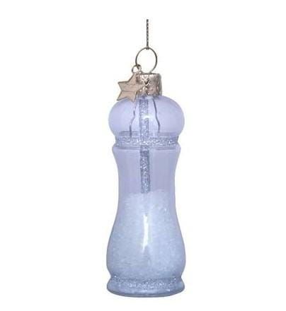 Vondels Kerstornament Zoutvaatje 9 cm | Glazen Kerstbal Wit Transparant